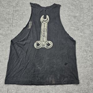 Tool Shirt Mens Large Black Cutoff Tank Sleeveless Rock 2009 Wrench Y2K Undertow